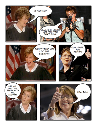 Illustration for article titled Comic Confrontations: Judge Judy Vs. Sarah Palin